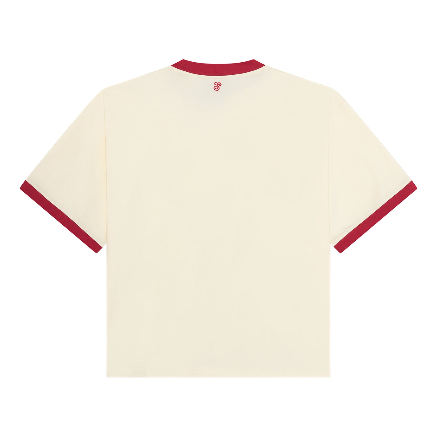 Ringer T-Shirt - Beige/Red