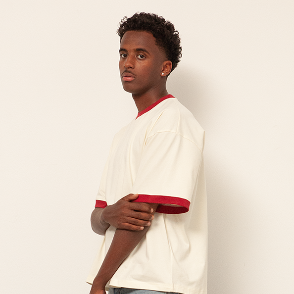 RINGER TEE CREAM