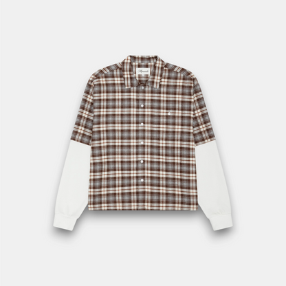 DOUBLED LAYERED SHIRT BROWN