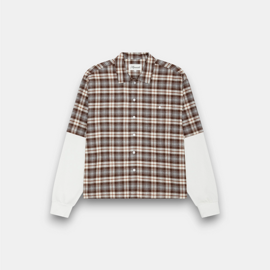 DOUBLED LAYERED SHIRT BROWN