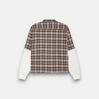 DOUBLED LAYERED SHIRT BROWN